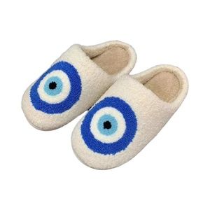 Evil Eye Sherpa Slippers (Brand New)